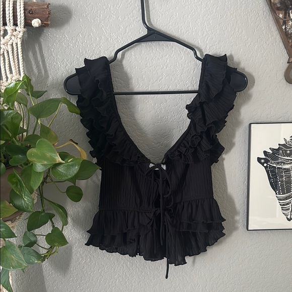 ASRT the Label Ruffle Tie-Front Top - Picture 2 of 6